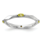 Sterling Silver Stackable Expressions Rhodium-plated Peridot Ring